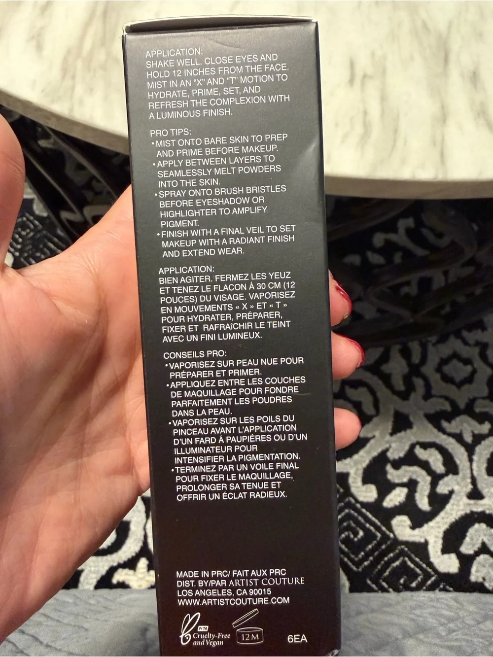 Artist Couture Glow Setter Setting Spray in Black & Gold Text